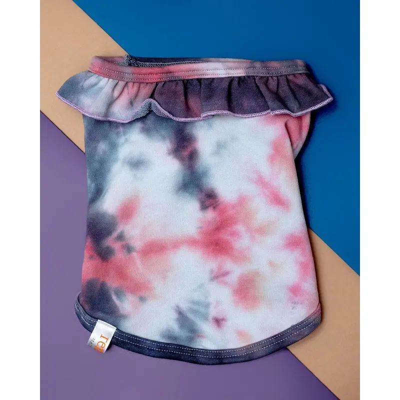 Tie-Dye Ruffle Neck Dog Tank (Made in the USA) << CLEARANCE >>