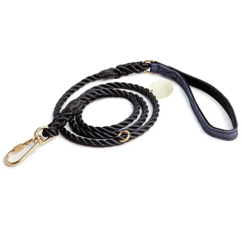 FOUND MY ANIMAL | Standard Rope Leash in Black & Dark Denim