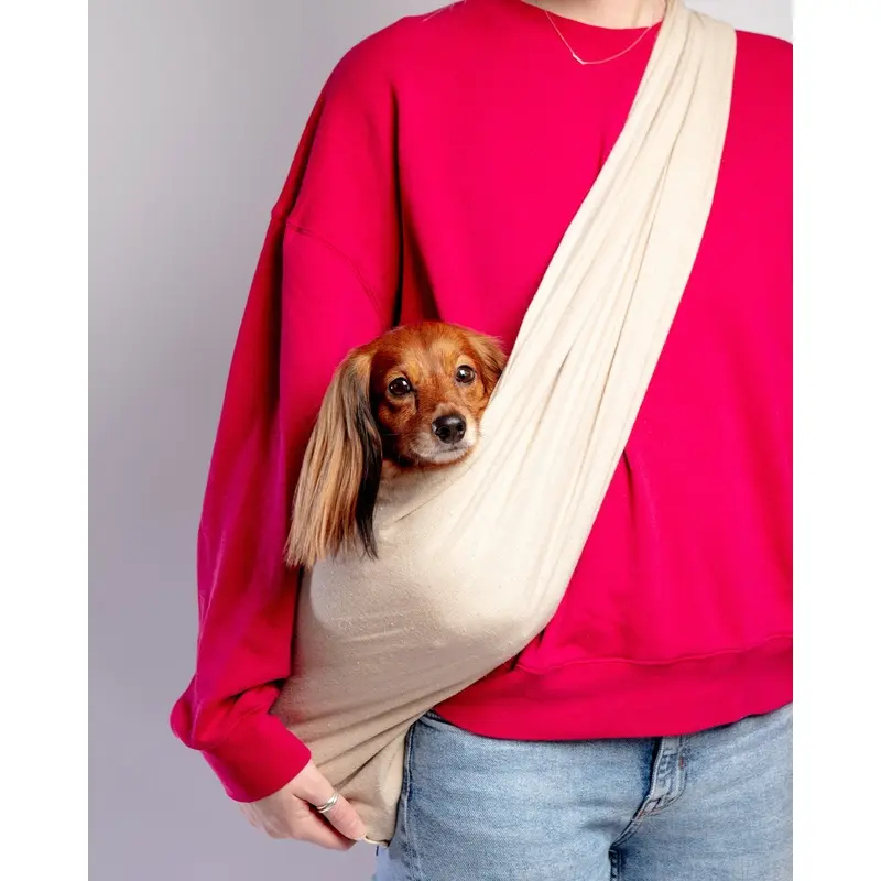 Dog Sling in Oatmeal Linen
