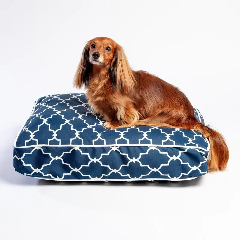 Pool & Patio Outdoor Dog Bed in Garden Gate Navy (Made in the USA) << FINAL SALE >>
