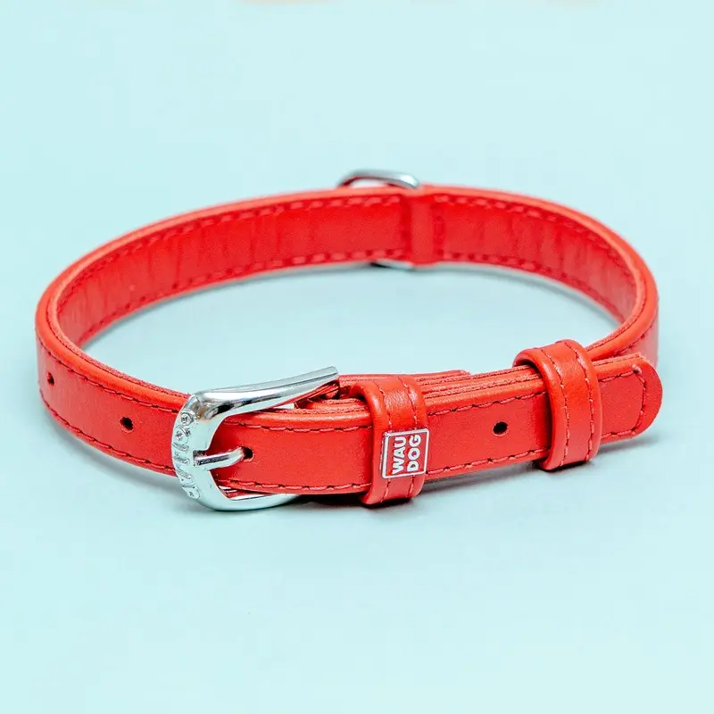 Really Red Leather Dog Collar << FINAL SALE >>