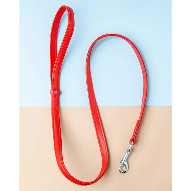 Really Red Leather Dog Leash << CLEARANCE >>