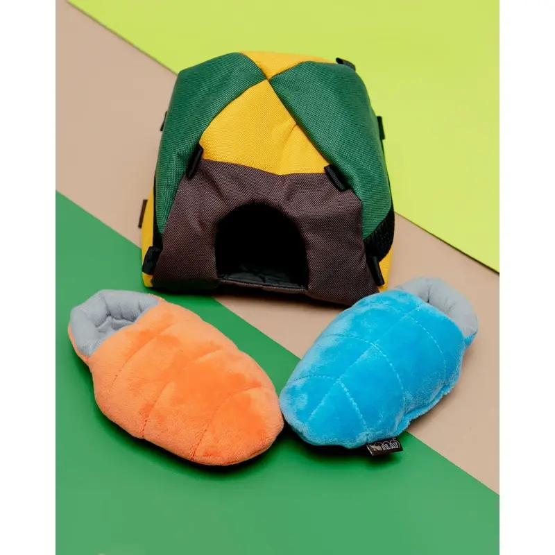 Trailblazing Tent Interactive Plush Dog Toy
