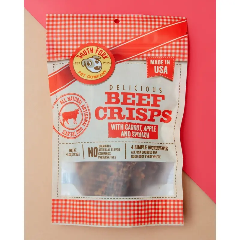 Beef Crisps with Carrot, Apple & Spinach Dog Treats