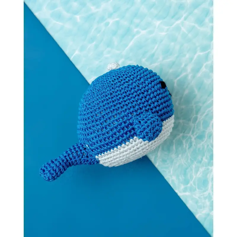 Knit Whale Squeaky Dog Toy