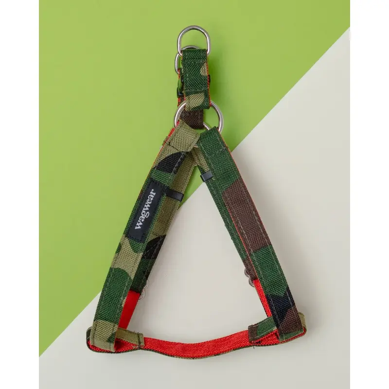 Cordura Dog Step-In Harness in Camo & Neon Orange (Made in the USA)