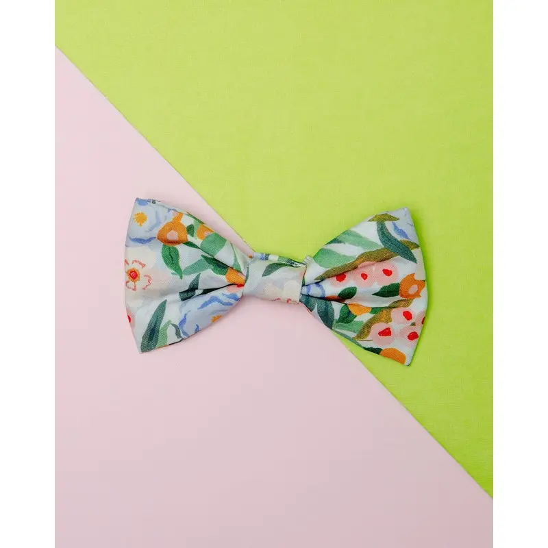 Gathered Floral Print Dog Bow Tie (Made in the USA) << CLEARANCE >>