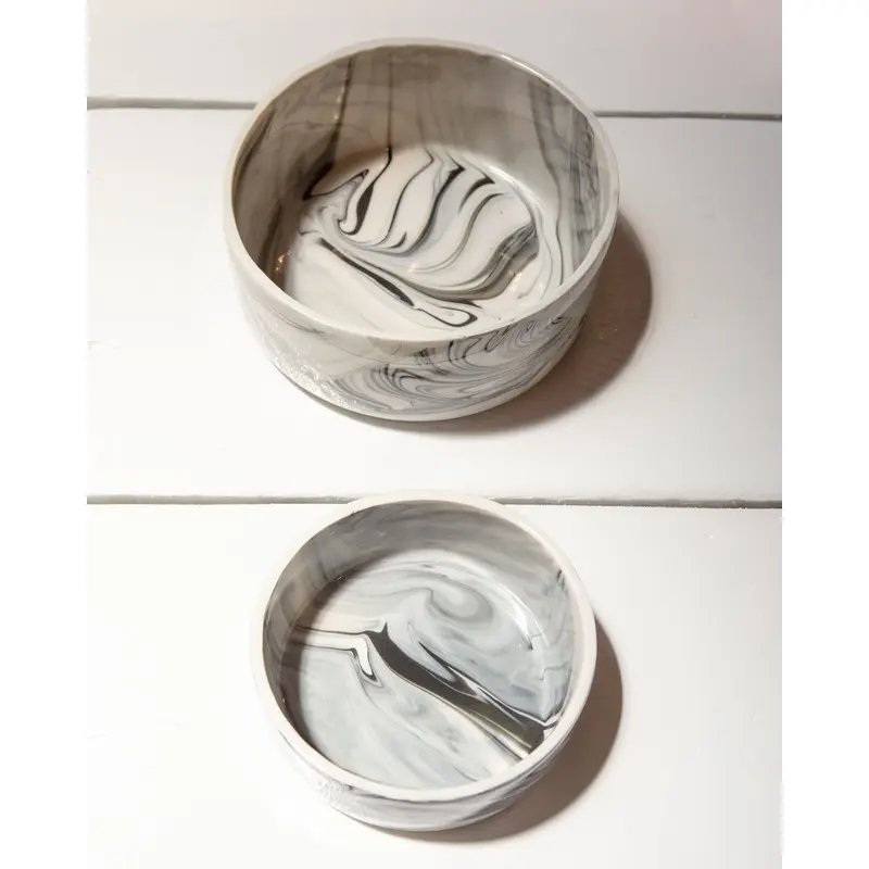 Handmade Ceramic Stormy Dog Bowl (Made in the USA)