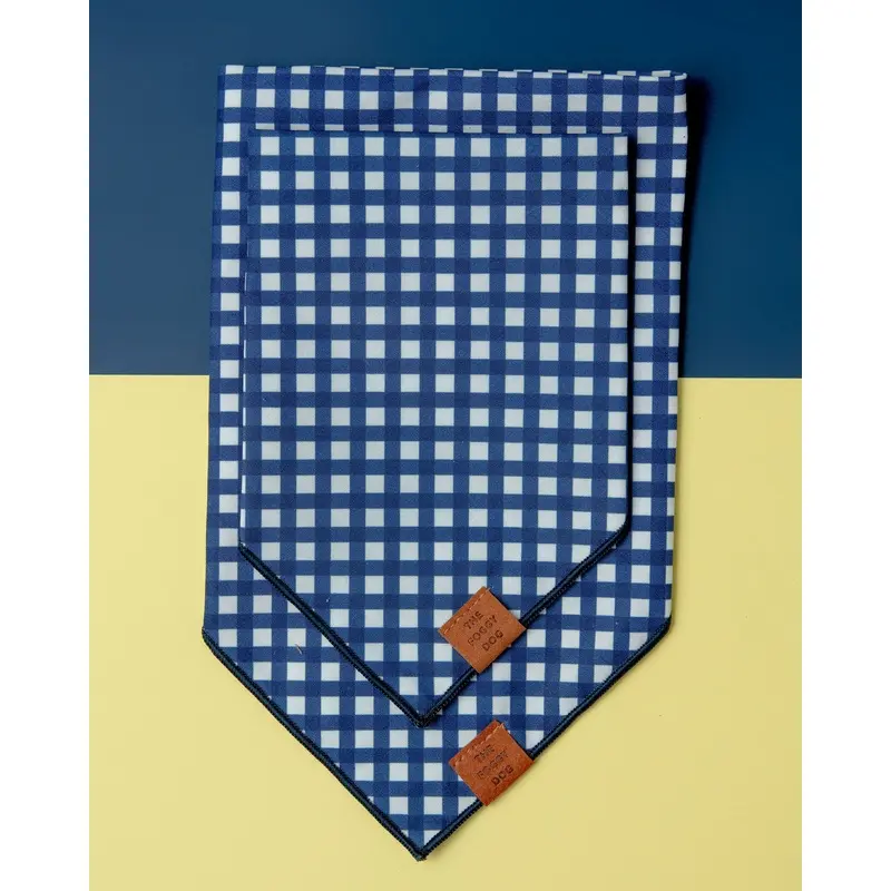 Navy Gingham Dog Bandana (Made in the USA) (FINAL SALE)