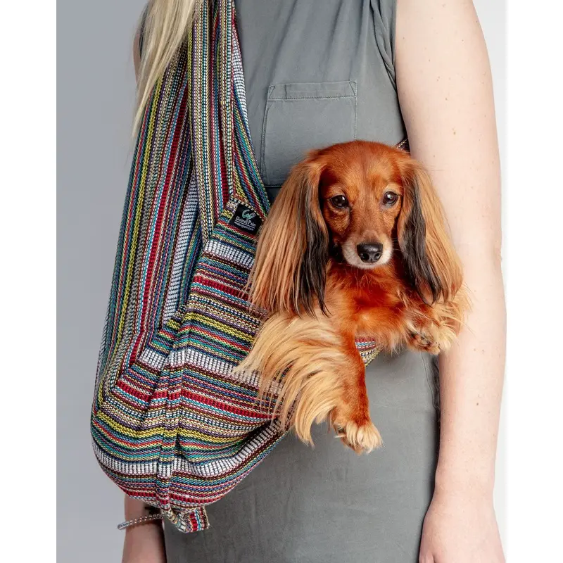 Bohemian Multi-Color Woven Cotton Dog Sling << FINAL SALE >>