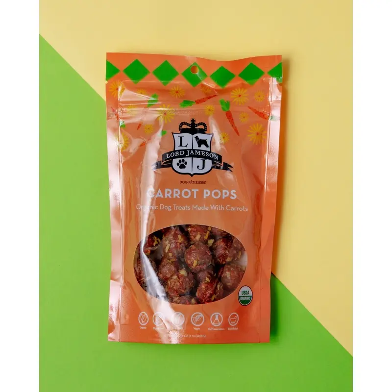 Carrot Pops Organic Dog Treats (Made in the USA)