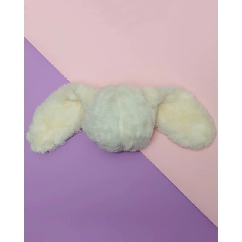 Fuzzy Wuzzie Squeaky Bunny Dog Toy in Ivory