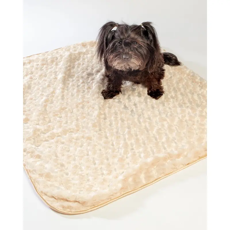 Rosebud Dog Blanket in Tan (Made in the USA)