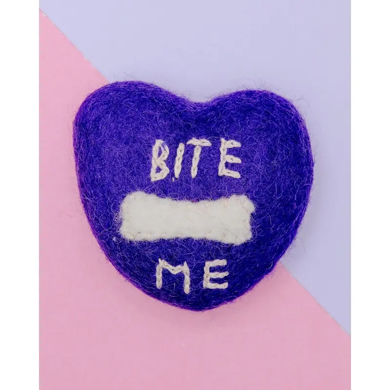 Bite Me Squeaky Wool Dog Toy