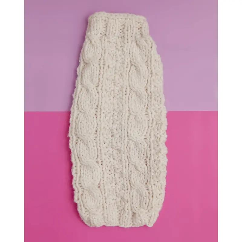 Cable Knit Wool Dog Sweater in Natural << CLEARANCE >>
