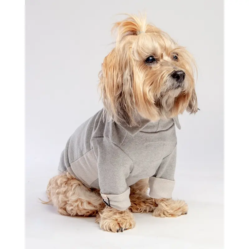 High V-Neck Pullover in Light Grey((FINAL SALE))