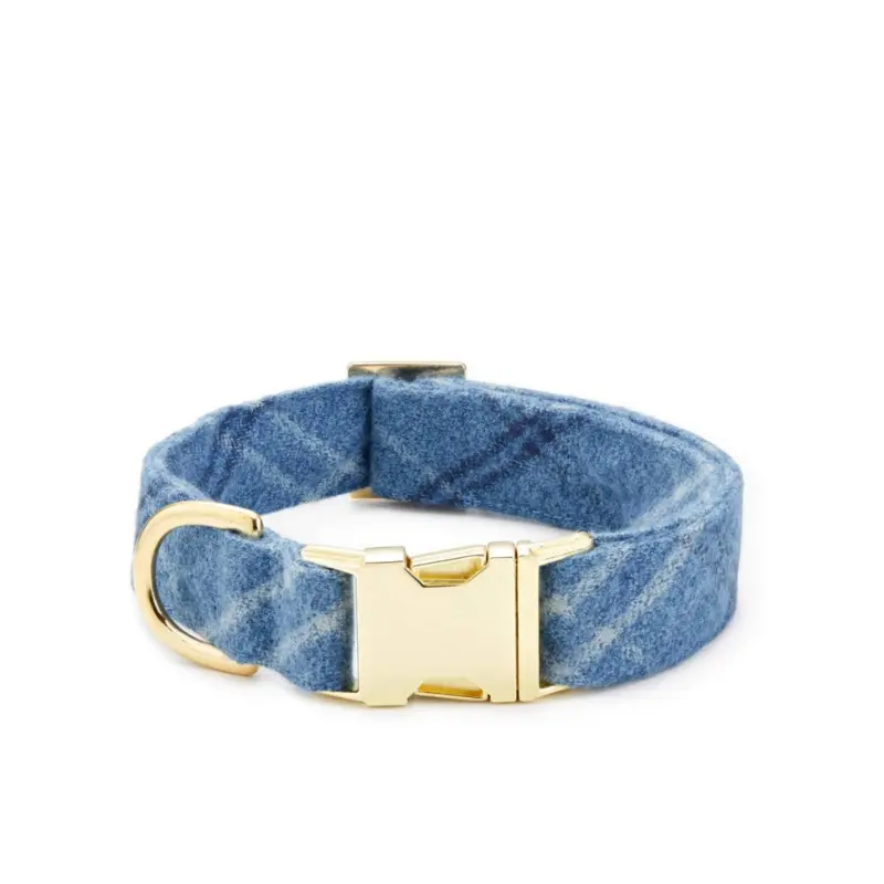 Harbor Plaid Flannel Dog Collar (Made in the USA)<>(FINAL SALE)