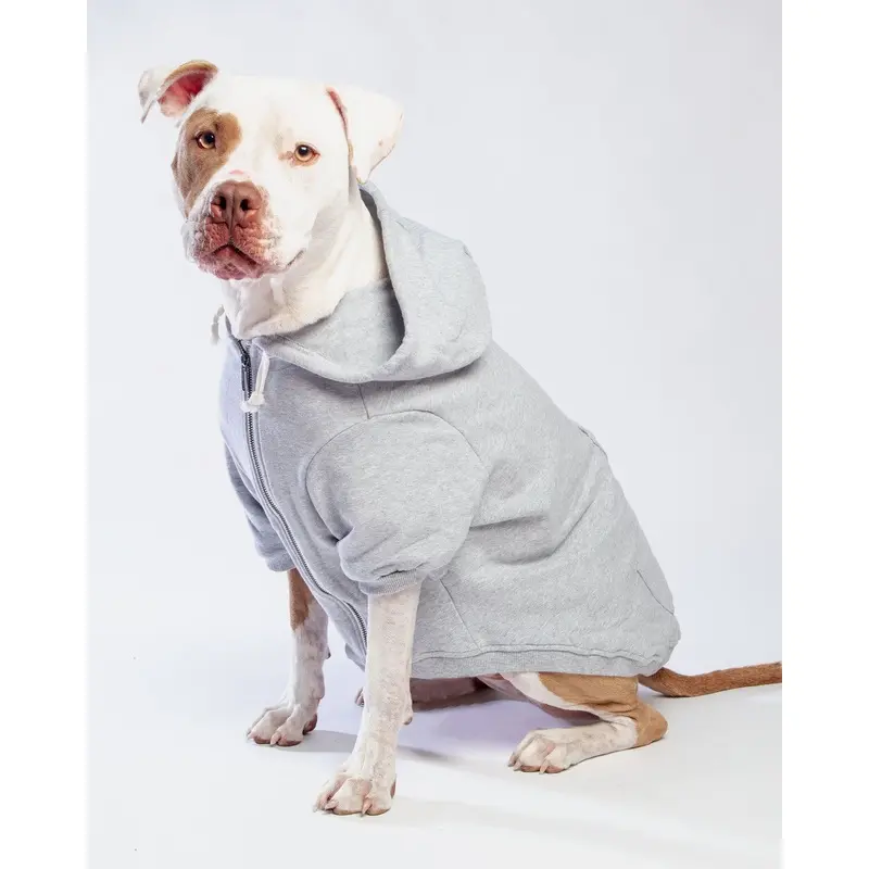 Light Grey Zip-Up Dog Hoodie << FINAL SALE >>