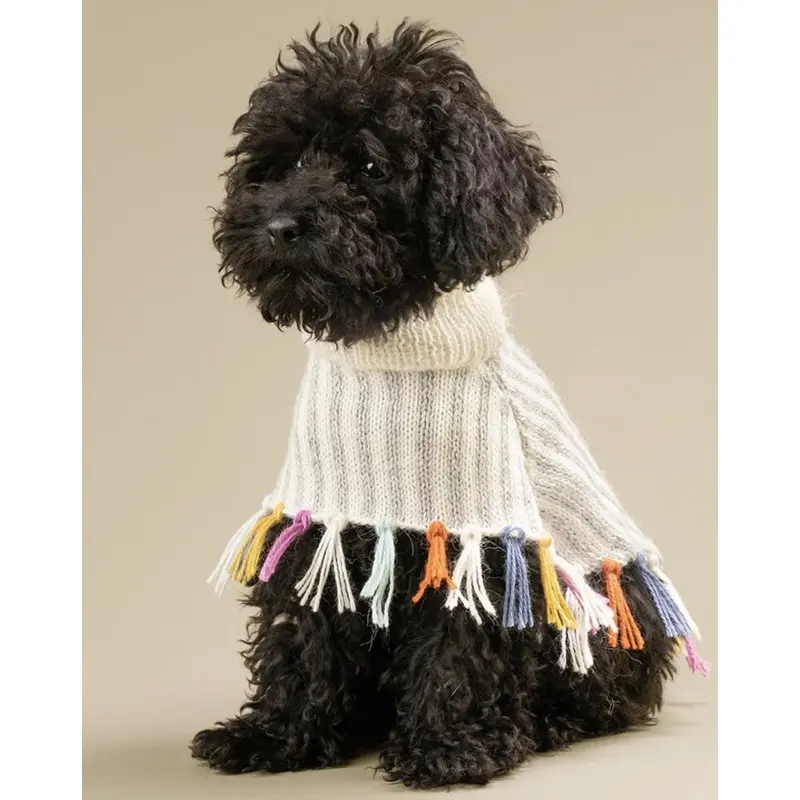 Rainbow Knit Alpaca Dog Poncho << FINAL SALE >>