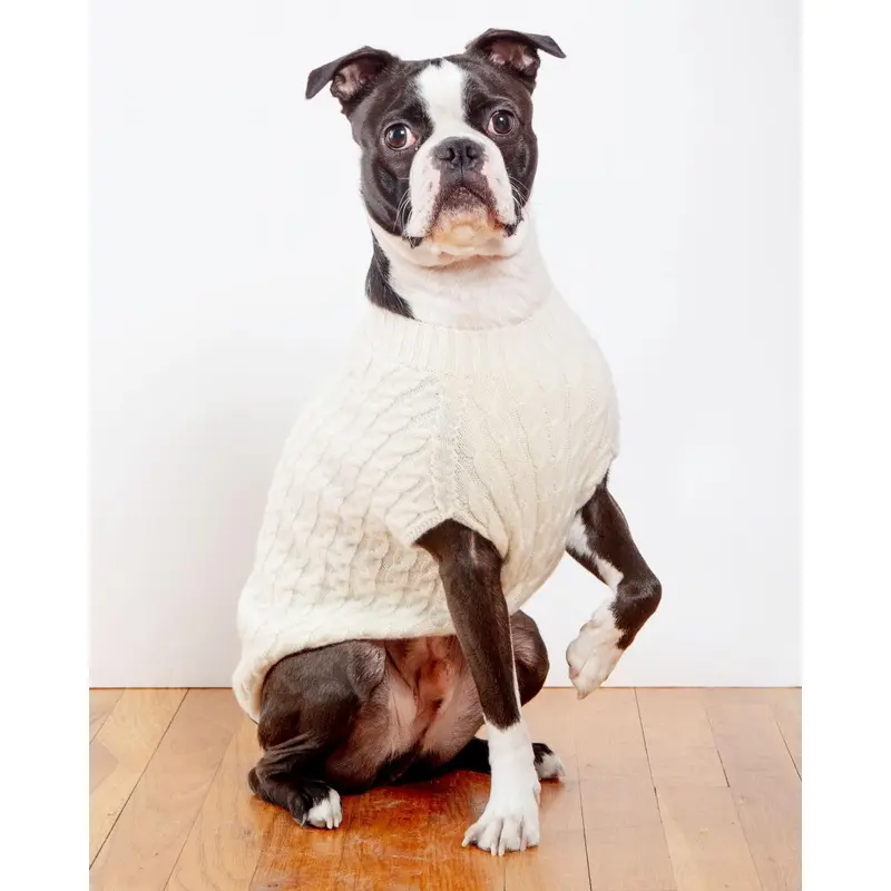The Uptown Cable Knit Sweater in Natural Cashmere (Made in NYC) (FINAL SALE)
