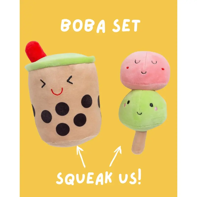 Boba Tea 2-Piece Dog Toy Set