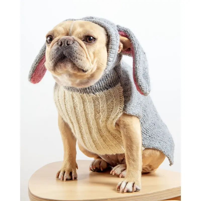 Ear-Resistable Hand-Knit Bunny Dog Sweater (DOG & CO. Exclusive)