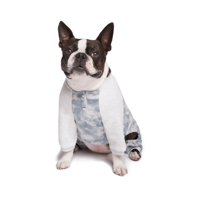 Frosty Fleece Dog Sweatsuit in Grey Tie-Dye (CLEARNACE)