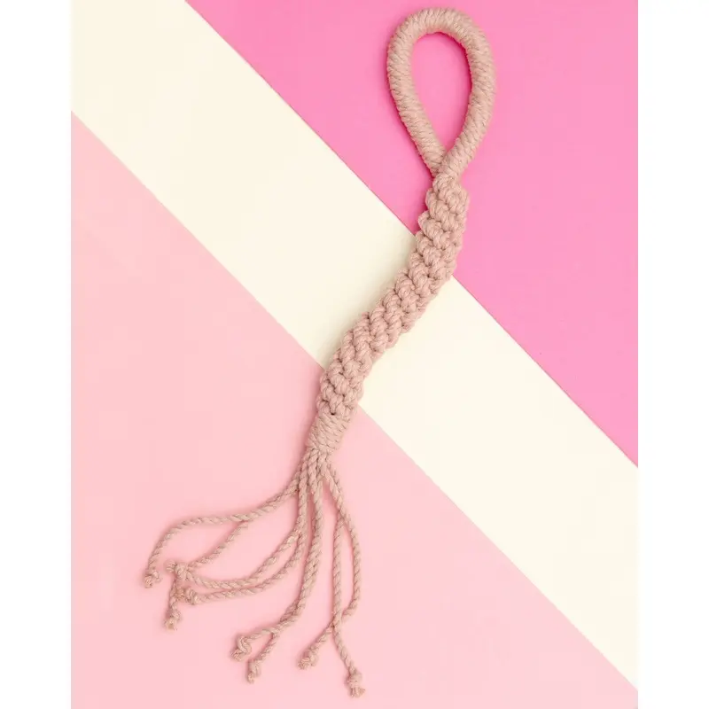Macrame Rope Cotton Dog Tug Toy in Blush (Made in the USA) (FINAL SALE)