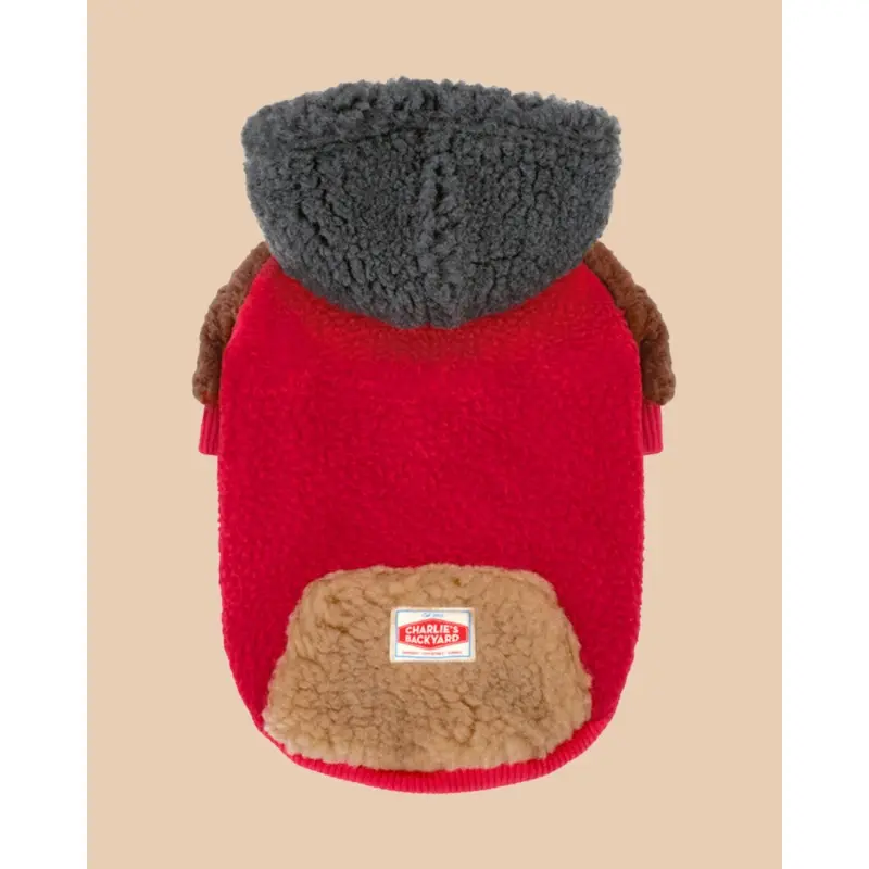 Cooper Plush Fleece Dog Hoodie in Red << FINAL SALE >>