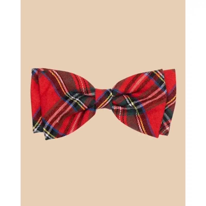 Dignified Dog Bow Tie in Red Tartan Plaid