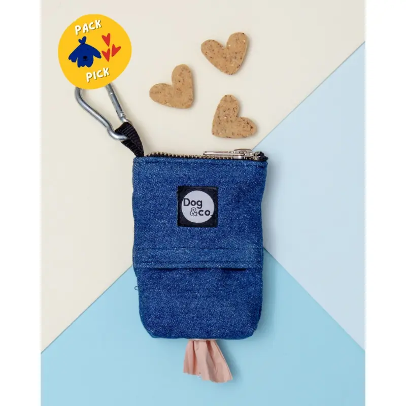 Good Girl Bag Treat + Poop Bag Holder in Denim + Black (Made in NYC)