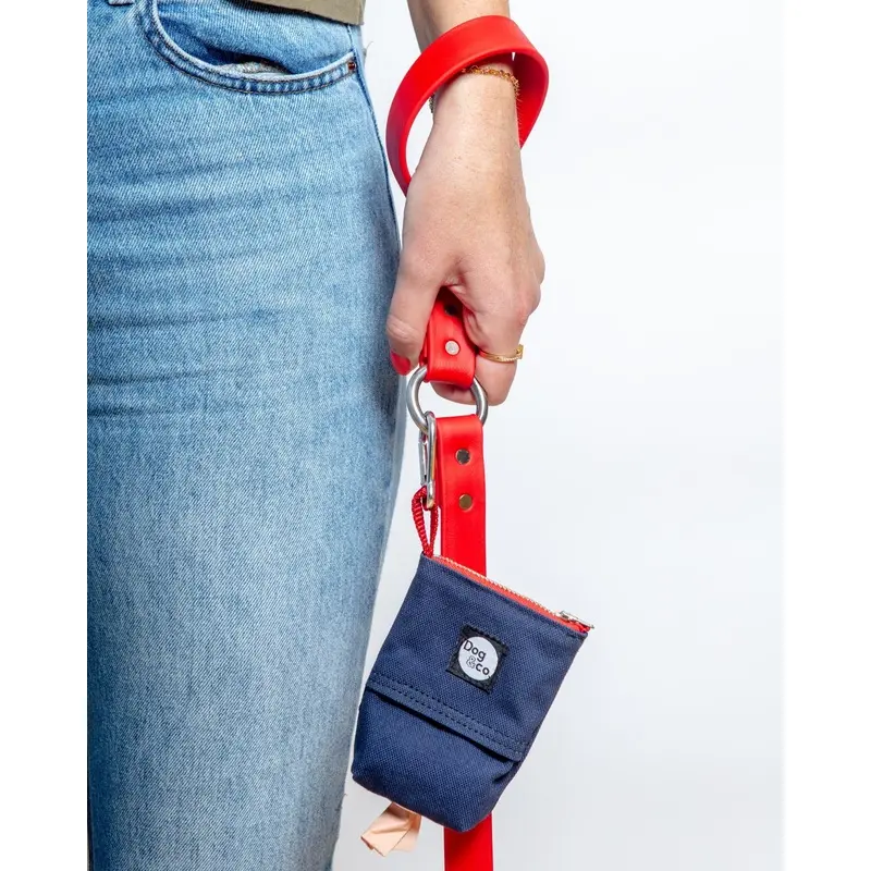 Good Girl Bag Treat + Poop Bag Holder in Navy Canvas (Made in NYC)
