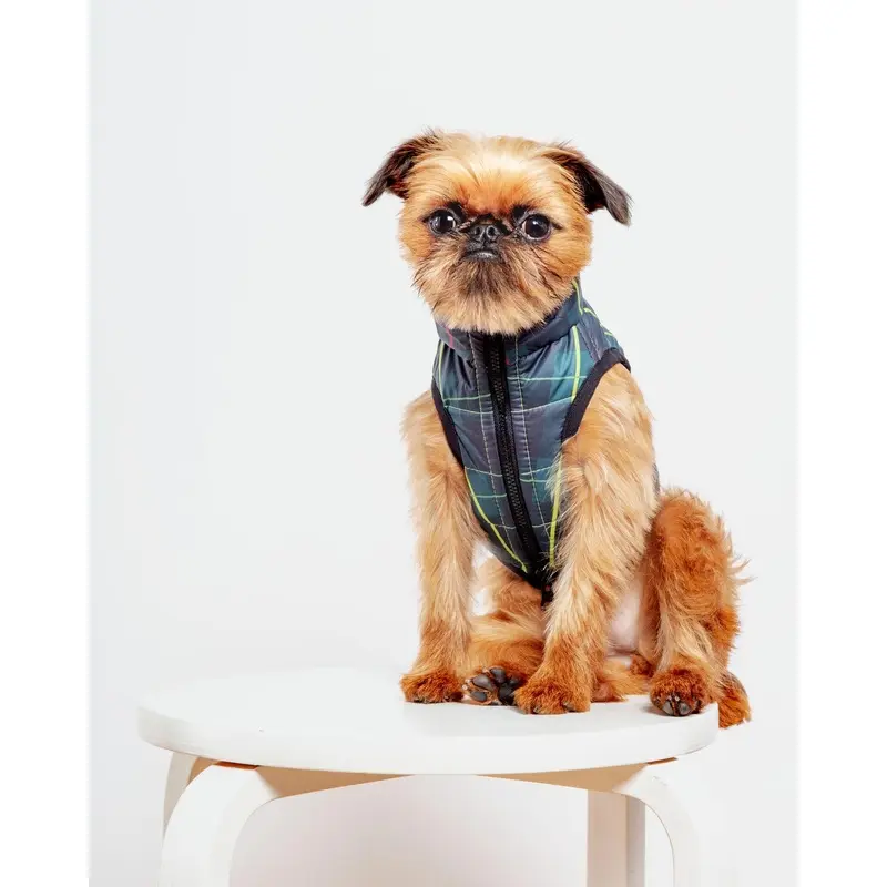 Reversible AiryVest in Hunter Plaid + Neon Yellow (DOG & CO. Exclusive)