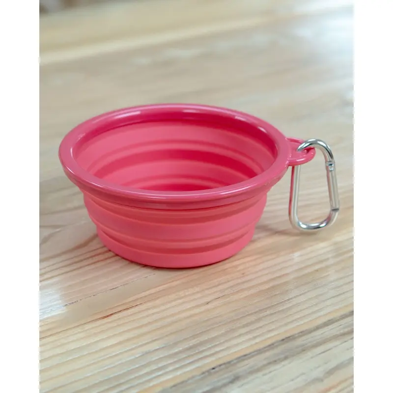 Single Travel Dog Bowl in Pink