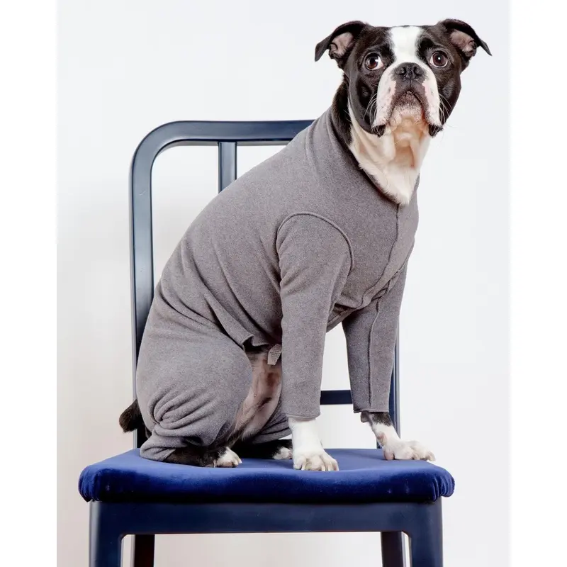 Stretch Fleece Onesie in Charcoal (Made in the USA, DOG & CO. + GOLD PAW Exclusive!)