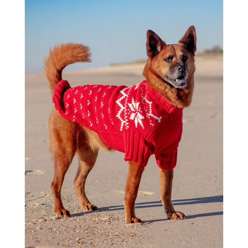 Warm-All-Winter Happy Handknit Snowflake Sweater (CLEARANCE)