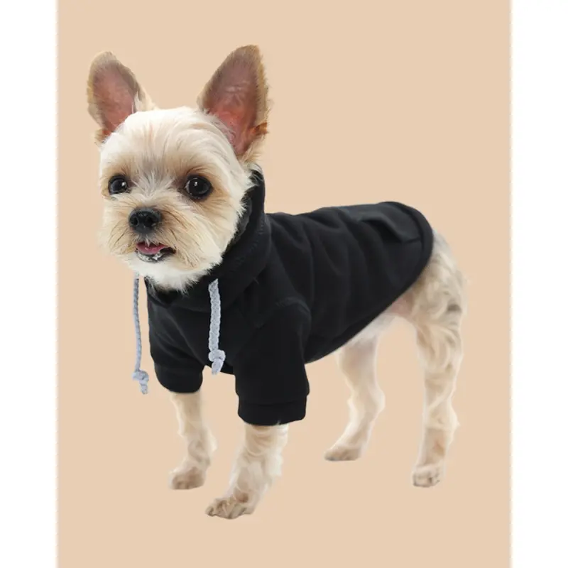 Drawstring Dog Hoodie in Black((FINAL SALE))
