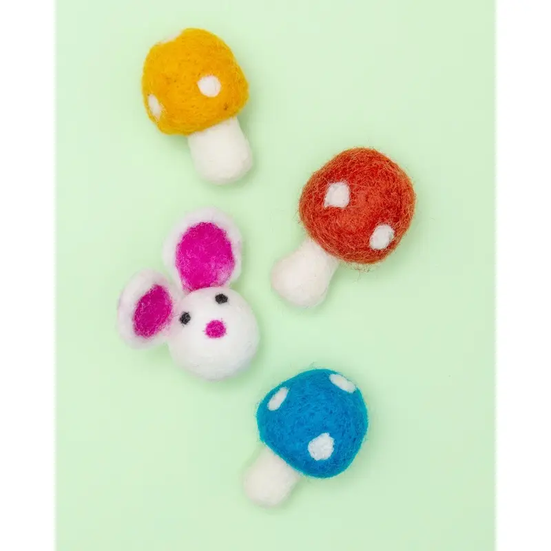 Enchanted Forest Wool Tiny Dog or Cat Toy Set