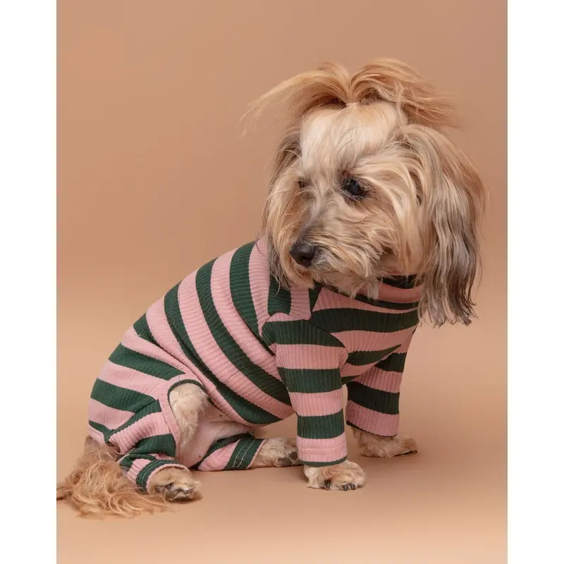 Pink Elephant Stripe Ribbed Onesie (FINAL SALE)