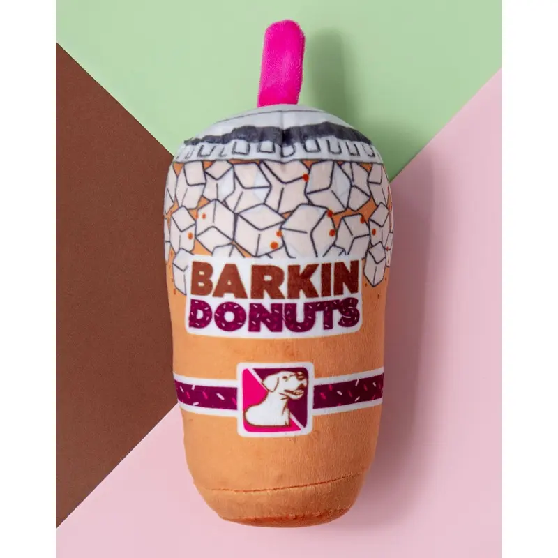 Barkin Donuts Iced Coffee Crinkle + Squeak Plush Dog Toy (FINAL SALE)