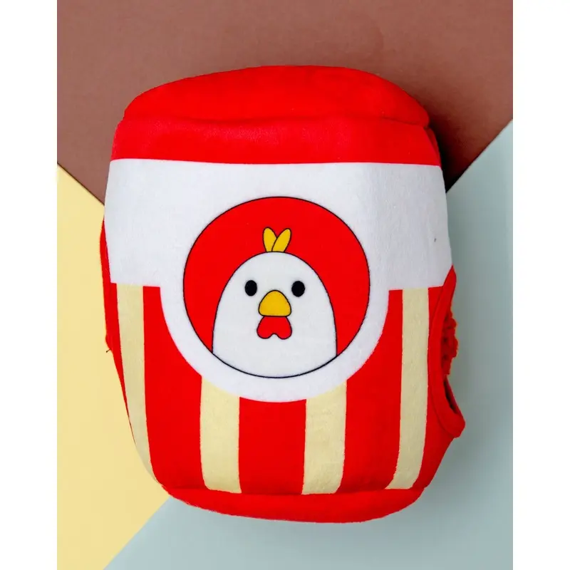 Bucket O'Chicken Interactive Plush Squeaky Dog Toy