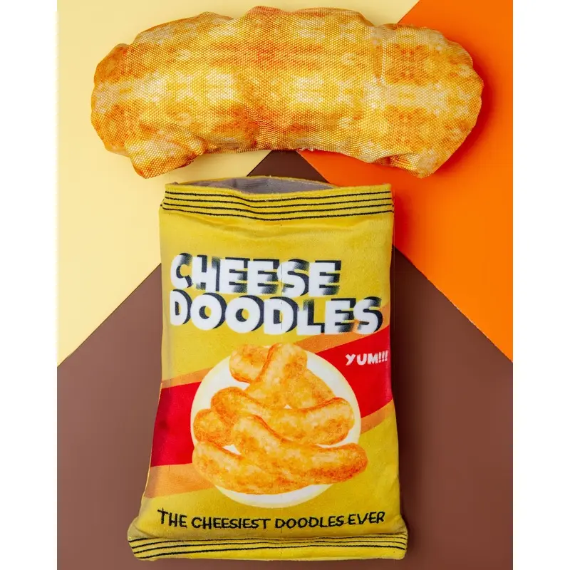 Cheese Doodles Crinkle + Squeak Dog Toy