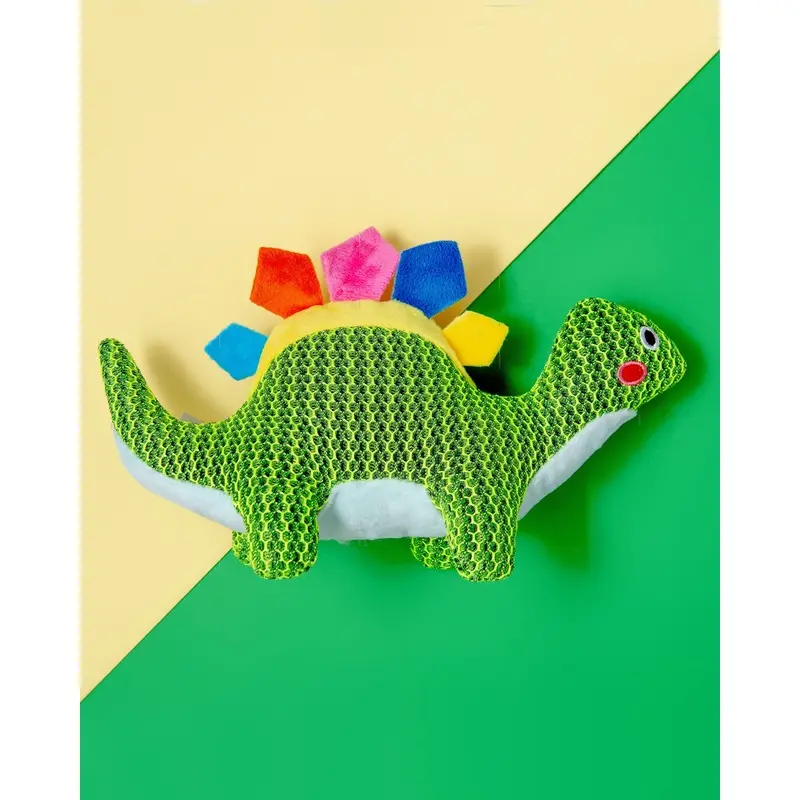 Dinosaur Dude Squeaky Mesh Dog Toy (FINAL SALE)