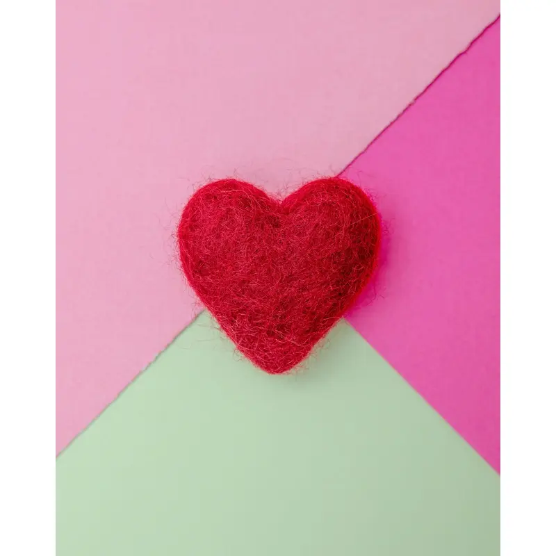 Heart Dog Collar Accessory in Red (Made in the USA)