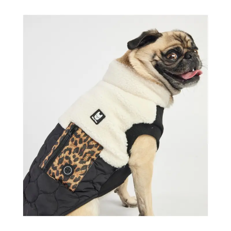 Loki Sherpa + Leopard Quilted Dog Jacket((FINAL SALE))