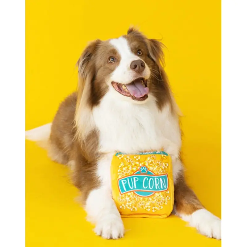 Pupcorn Crinkle + Squeak Plush Dog Toy (FINAL SALE)