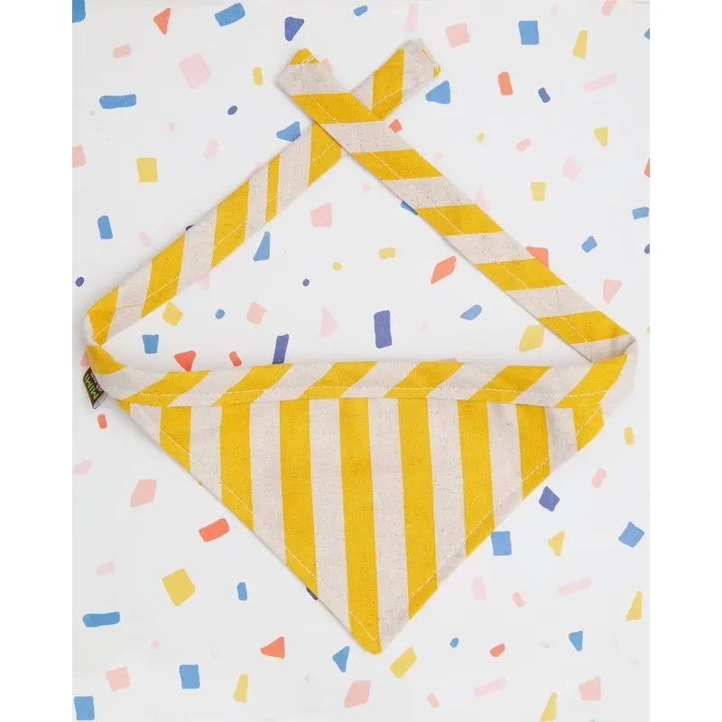 Stripe Canvas Dog Bandana in Yellow (Made in the USA) (FINAL SALE)
