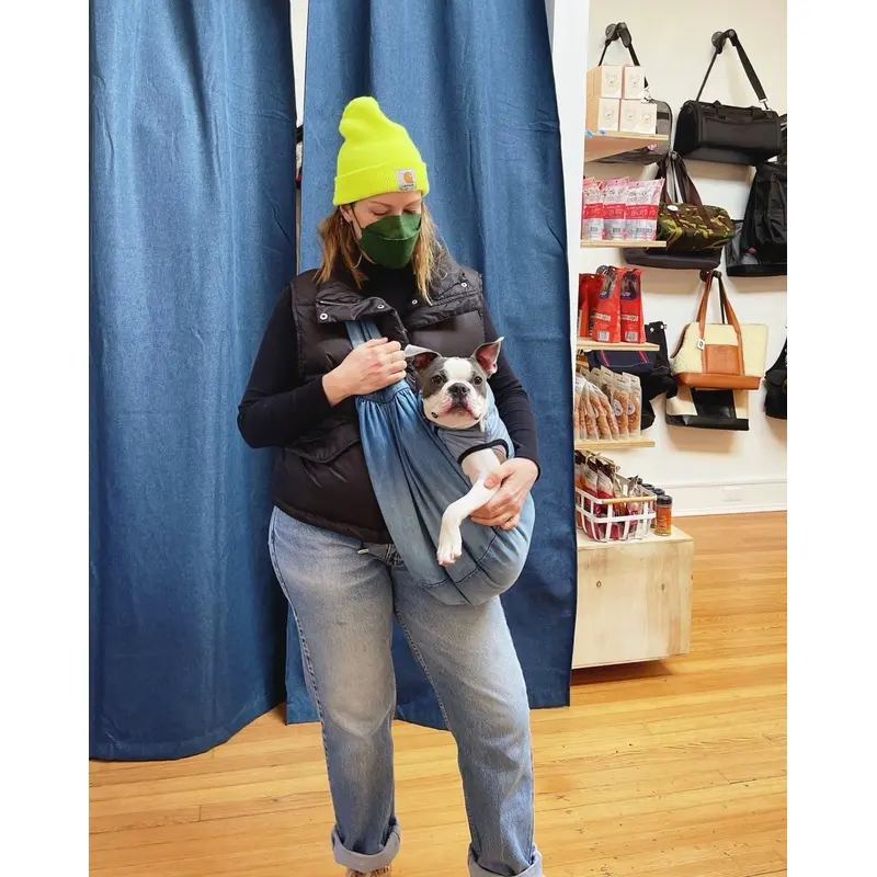 Adjustable Denim Dog Sling Carrier (Made in the USA) (FINAL SALE)