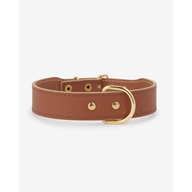 Moni Dog Collar in Cognac Leather (Made in Italy) (FINAL SALE)