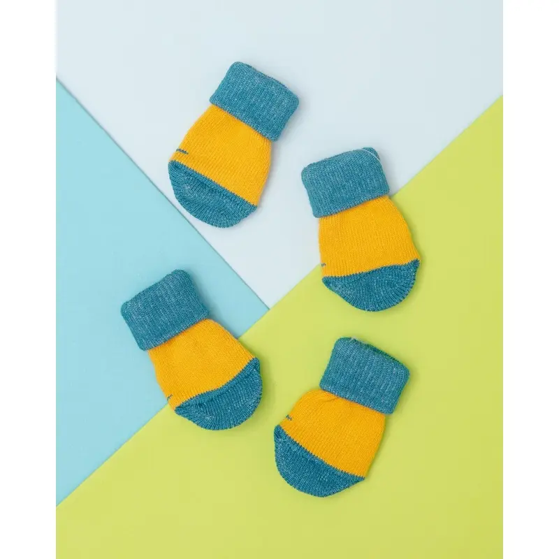 Grip Dog Socks In Yellow & Blue (FINAL SALE)